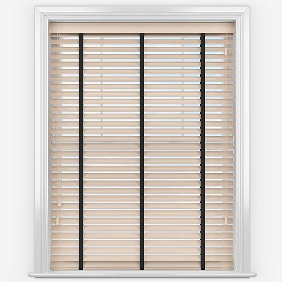 Hikari Bamboo Palm with Black Tapes venetian