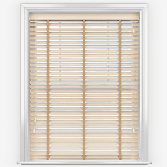 Hikari Bamboo Sandstone with Mocha Tapes venetian