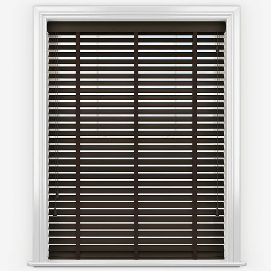 Hikari Bamboo Smoked Walnut with Walnut Tapes venetian
