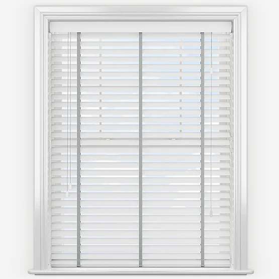 Dalby Pure White with Steel Tapes venetian