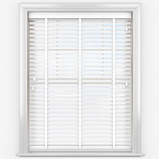 WoodLux Bright White with Tapes venetian