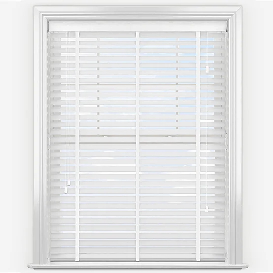 WoodLux Fine Grain Brilliant White with Tapes venetian
