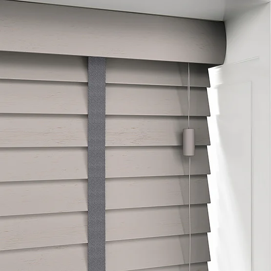 Hikari Bamboo Brushed Cloud with Dark Grey Tapes venetian