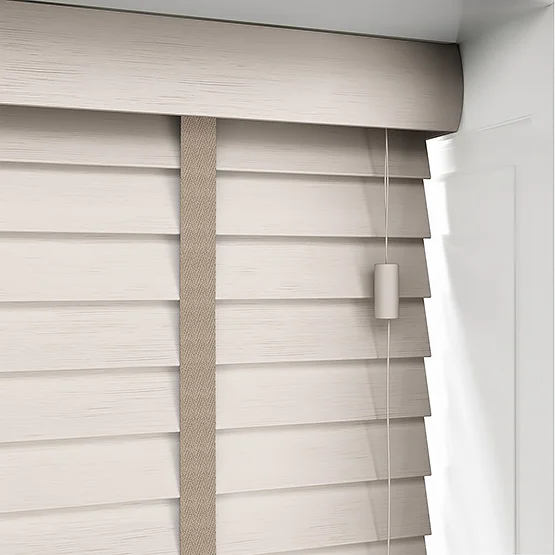 Hikari Bamboo Brushed Oyster with Clay Tapes venetian