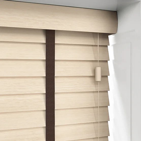 Hikari Bamboo Sandstone with Walnut Tapes venetian