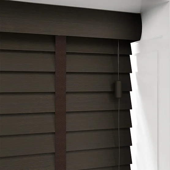 Hikari Bamboo Smoked Walnut with Walnut Tapes venetian