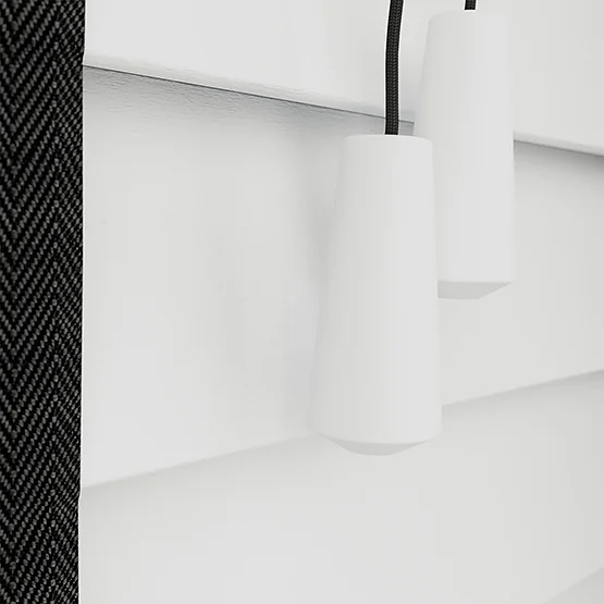 Dalby Pure White with Jet Tapes venetian