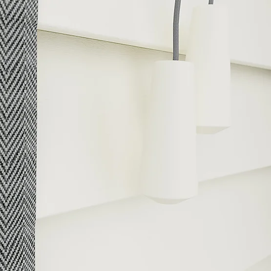 Dalby Soft White with Flint Tapes venetian