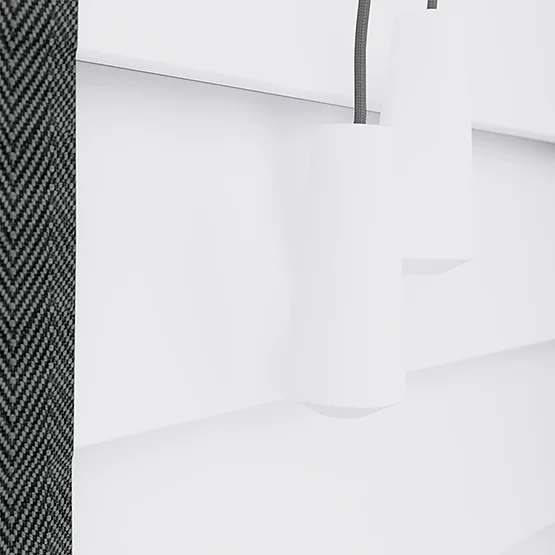 Statement Bright White with Grey Tapes venetian