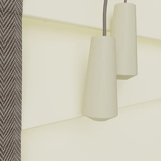 Statement Eggshell with Taupe Tapes venetian