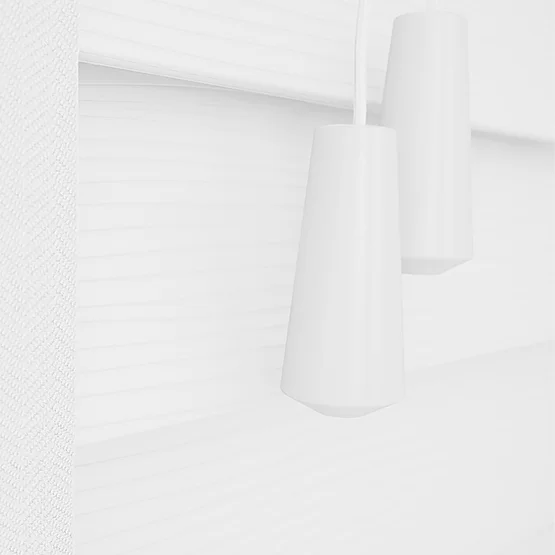 WoodLux Fine Grain Bright White with Tapes venetian