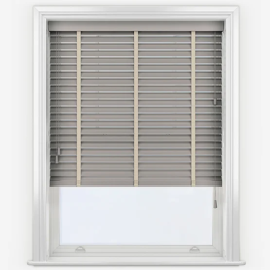 Hikari Bamboo Brushed Cloud with Alabaster Tapes venetian