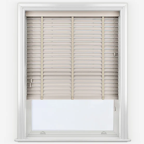 Hikari Bamboo Brushed Oyster with Alabaster Tapes venetian