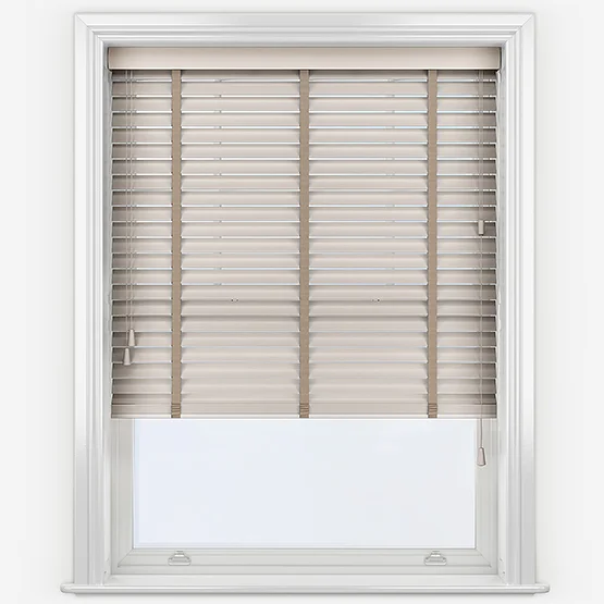 Hikari Bamboo Brushed Oyster with Clay Tapes venetian