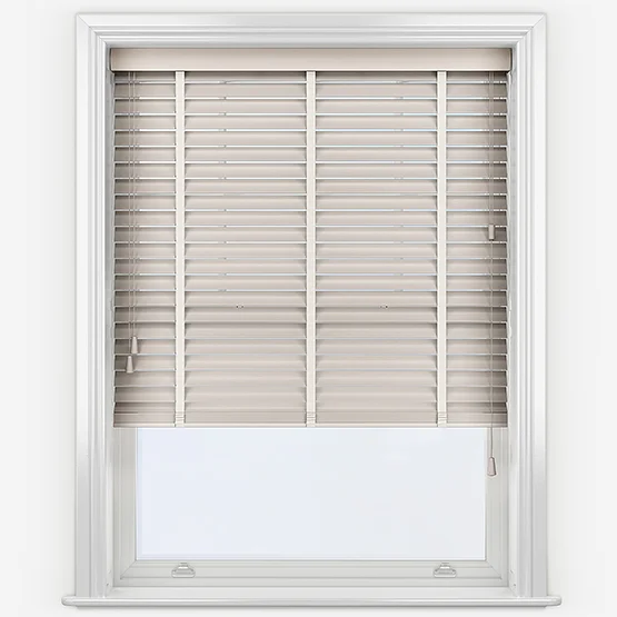 Hikari Bamboo Brushed Oyster with White Tapes venetian