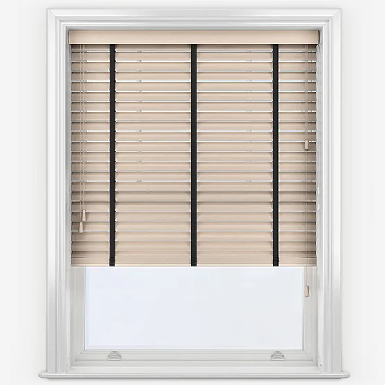 Hikari Bamboo Palm with Black Tapes venetian