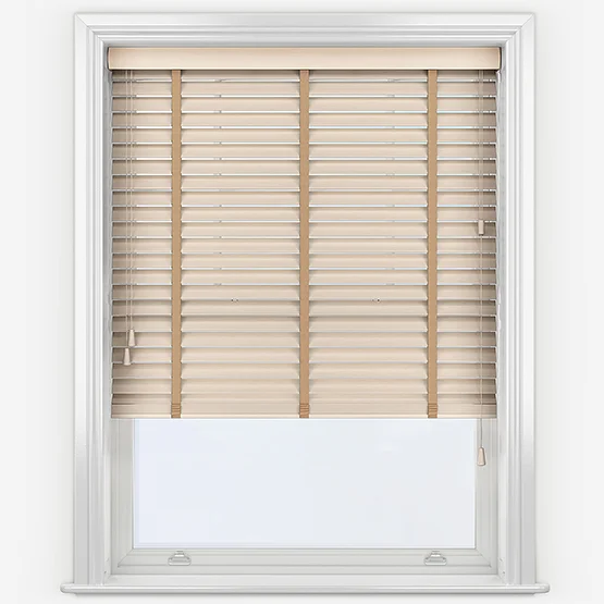 Hikari Bamboo Sandstone with Mocha Tapes venetian