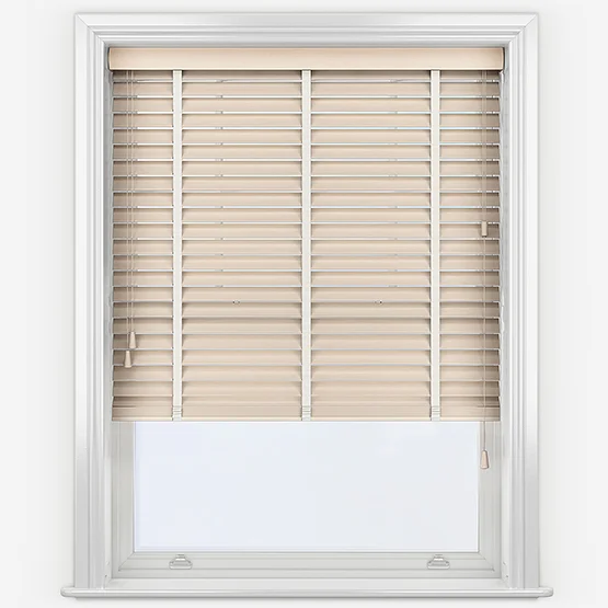 Hikari Bamboo Sandstone with White Tapes venetian
