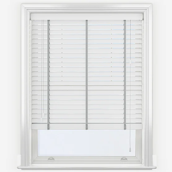 Dalby Pure White with Steel Tapes venetian