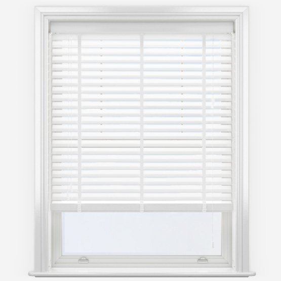 Designer Pure White with Tapes Wooden Venetian Blind | Blinds Direct