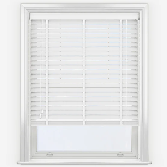 WoodLux Fine Grain Brilliant White with Tapes venetian