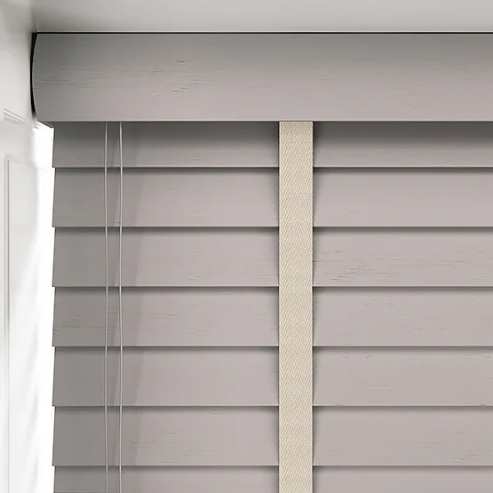 Hikari Bamboo Brushed Cloud with Alabaster Tapes venetian