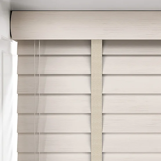 Hikari Bamboo Brushed Oyster with Alabaster Tapes venetian