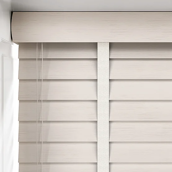 Hikari Bamboo Brushed Oyster with White Tapes venetian