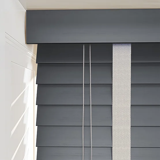 Dalby Bamboo Barsa Dark Grey with Dove tapes venetian