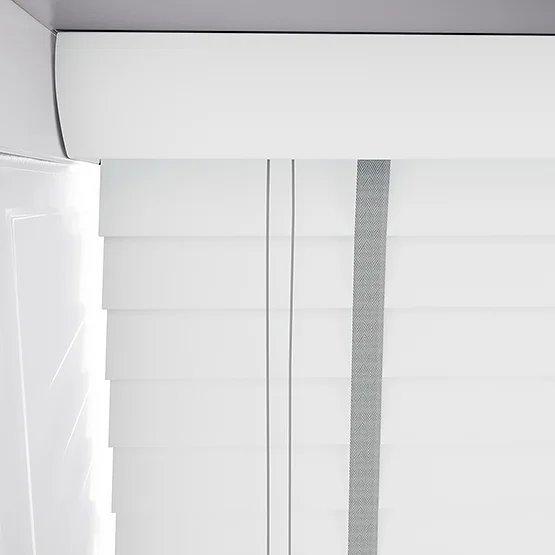 Dalby Pure White with Steel Tapes venetian