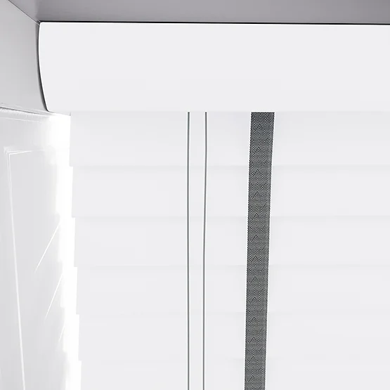 Statement Bright White with Grey Tapes venetian