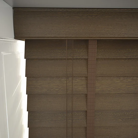 Designer Burnished Oak with Tapes venetian