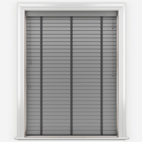 Arena Aspect Cool Grey with Medium Grey Tapes Wooden Venetian Blinds