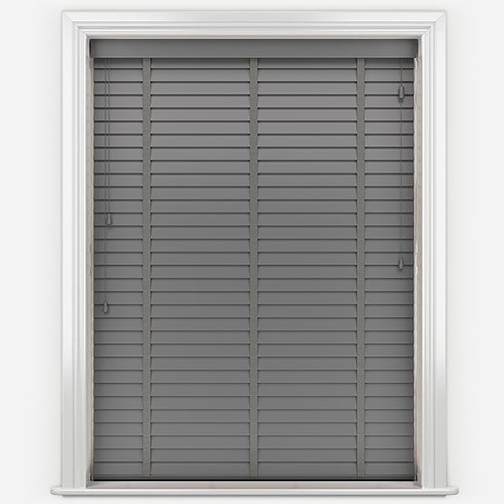 Aspect Cool Grey with Medium Grey Tapes Wooden Venetian Blinds