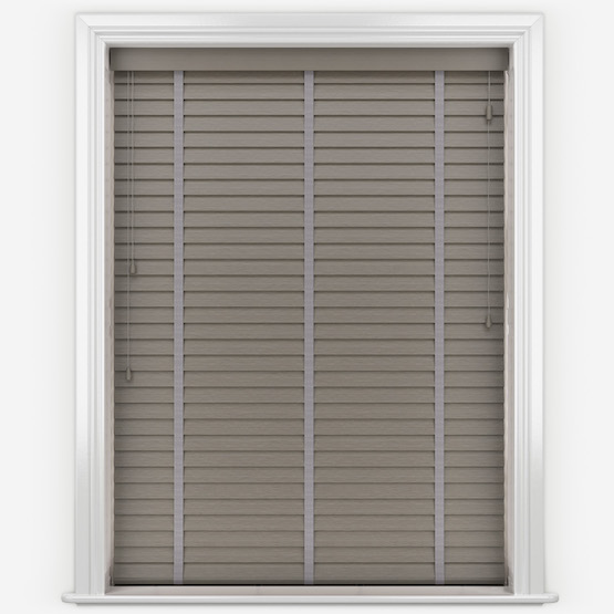 Arena Aspect Graphite Grey with Light Grey Tapes Wooden Venetian Blinds