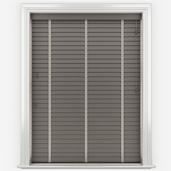 Aspect Graphite Grey with Light Grey Tapes Wooden Venetian Blinds