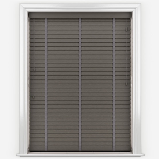 Arena Aspect Raven Black with Dark Grey Tapes Wooden Venetian Blinds