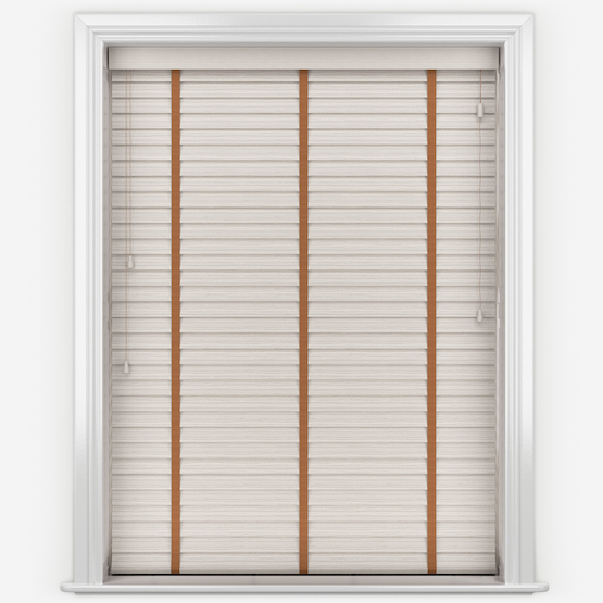 Arena Aspect White Oak with Terracotta Tapes Wooden Venetian Blinds