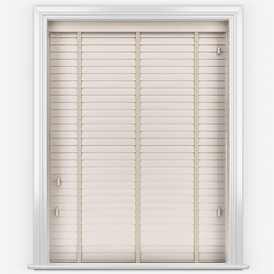 Hikari Bamboo Brushed Oyster with Alabaster Tapes Wooden Venetian Blinds