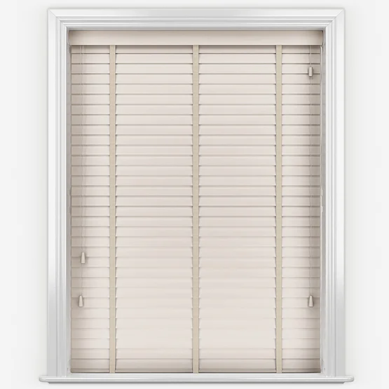 Hikari Bamboo Brushed Oyster with Alabaster Tapes venetian