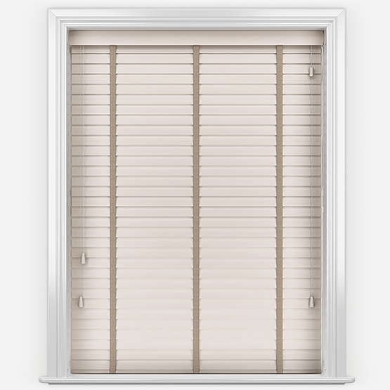 Hikari Bamboo Brushed Oyster with Clay Tapes Wooden Venetian Blinds