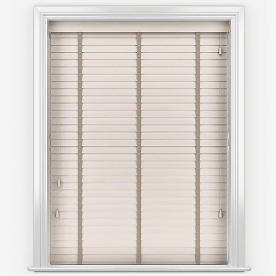 Hikari Bamboo Brushed Oyster with Clay Tapes venetian