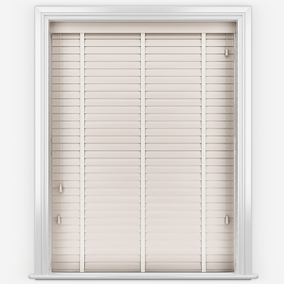 Hikari Bamboo Brushed Oyster with White Tapes Wooden Venetian Blinds
