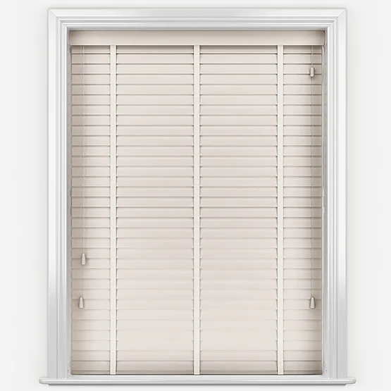 Hikari Bamboo Brushed Oyster with White Tapes venetian