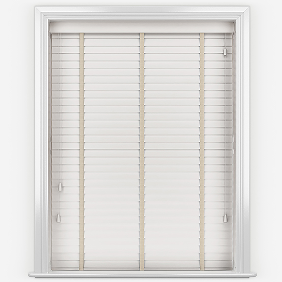 Hikari Bamboo Brushed Snow with Alabaster Tapes Wooden Venetian Blinds