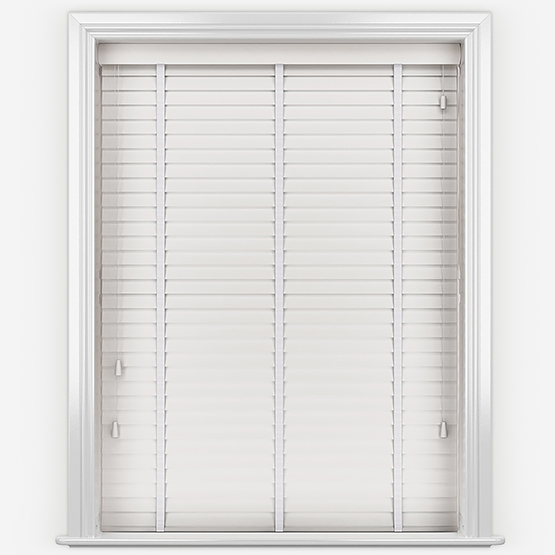 Hikari Bamboo Brushed Snow with Super White Tapes Wooden Venetian Blinds