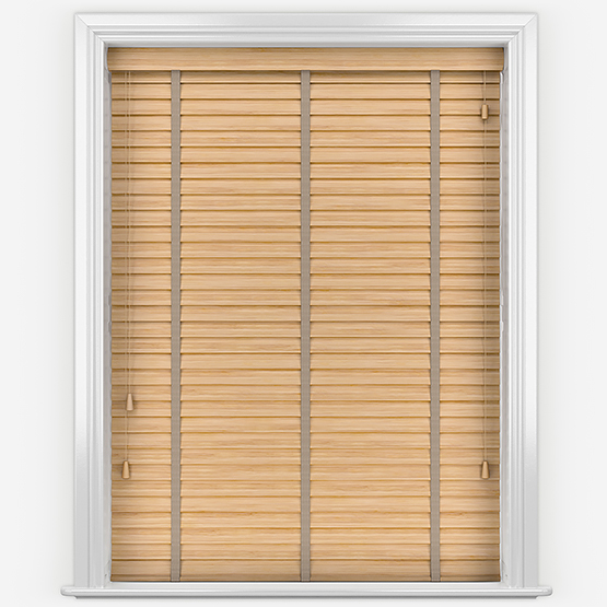Hikari Bamboo Natural with Clay Tapes Wooden Venetian Blinds