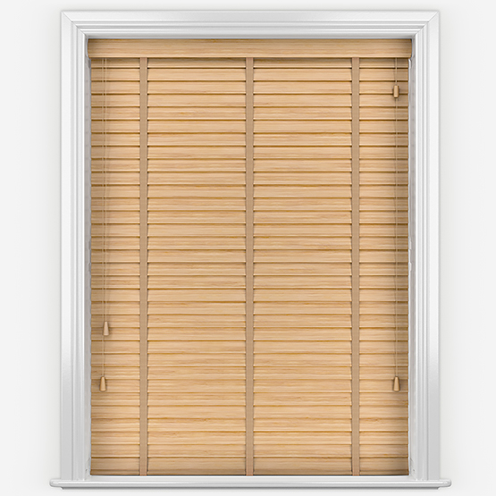 Hikari Bamboo Natural with Mocha Tapes Wooden Venetian Blinds
