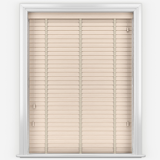 Hikari Bamboo Palm with Alabaster Tapes Wooden Venetian Blinds
