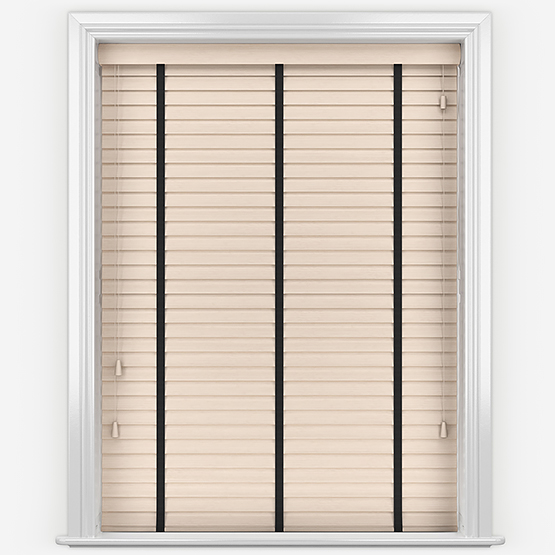 Hikari Bamboo Palm with Black Tapes Wooden Venetian Blinds